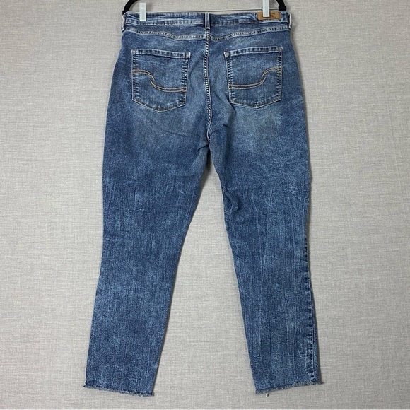 Levis Signature High Rise Ankle Skinny Jeans Womens 18 W34 Raw Hem Factory Fade - Picture 3 of 12